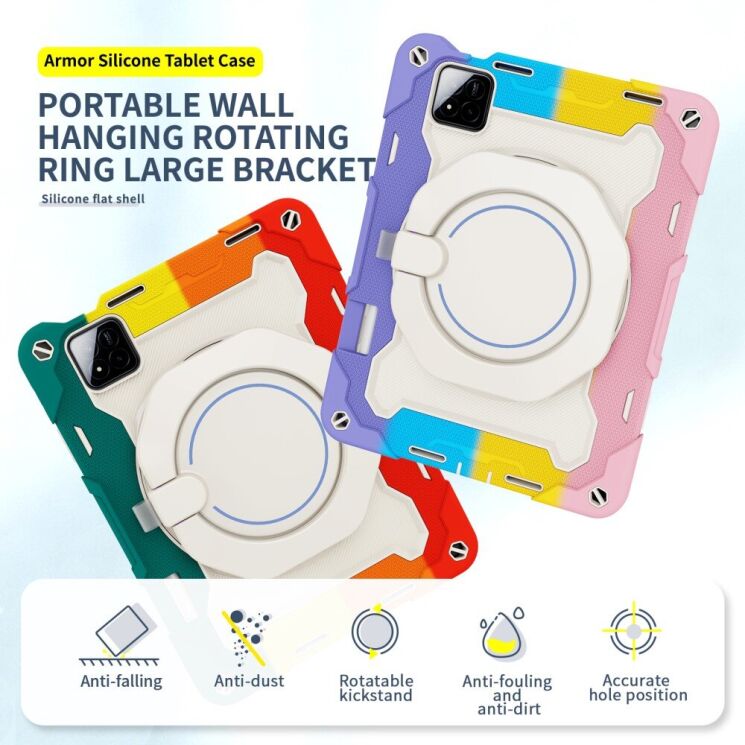 Чехол Deexe Grip Kickstand для Xiaomi Pad 7 / 7 Pro - Colorful Pink: фото 13 из 21