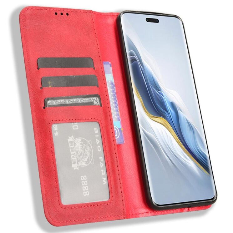 Чохол Deexe Retro Style для Honor Magic 6 Pro - Red: фото 2 з 7