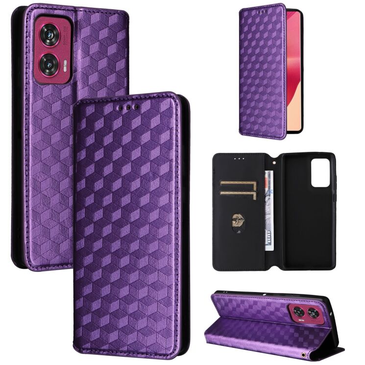 Чохол Deexe Rhombus Book для Motorola Edge 50 Fusion - Purple: фото 6 з 9