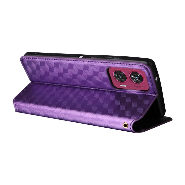 Чохол Deexe Rhombus Book для Motorola Edge 50 Fusion - Purple: фото 4 з 9