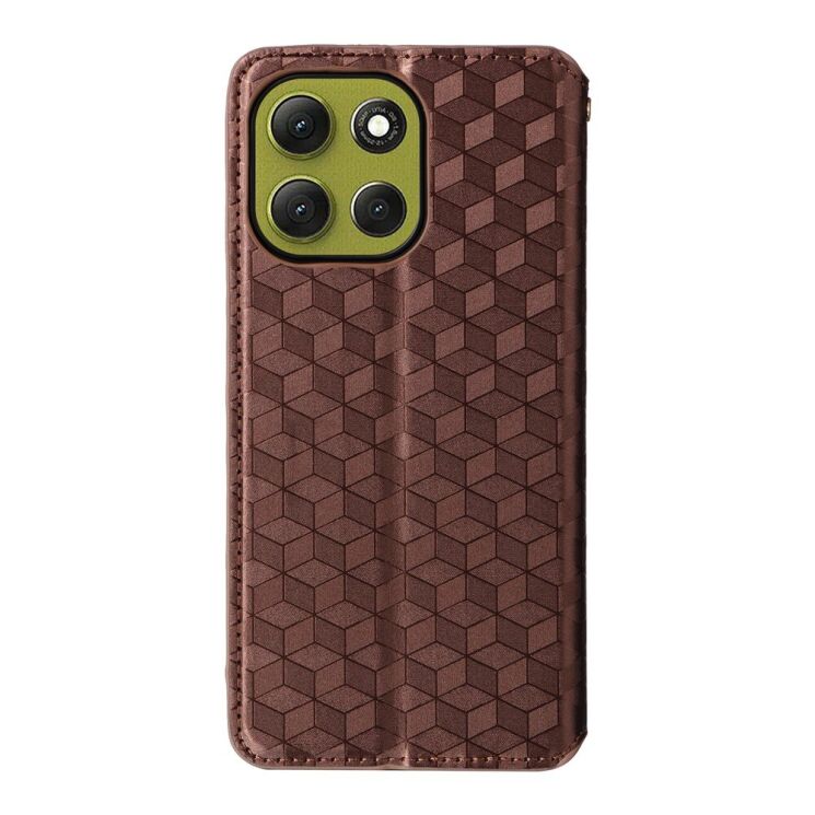 Чохол Deexe Rhombus Book для Motorola Moto G86 - Brown: фото 8 з 10