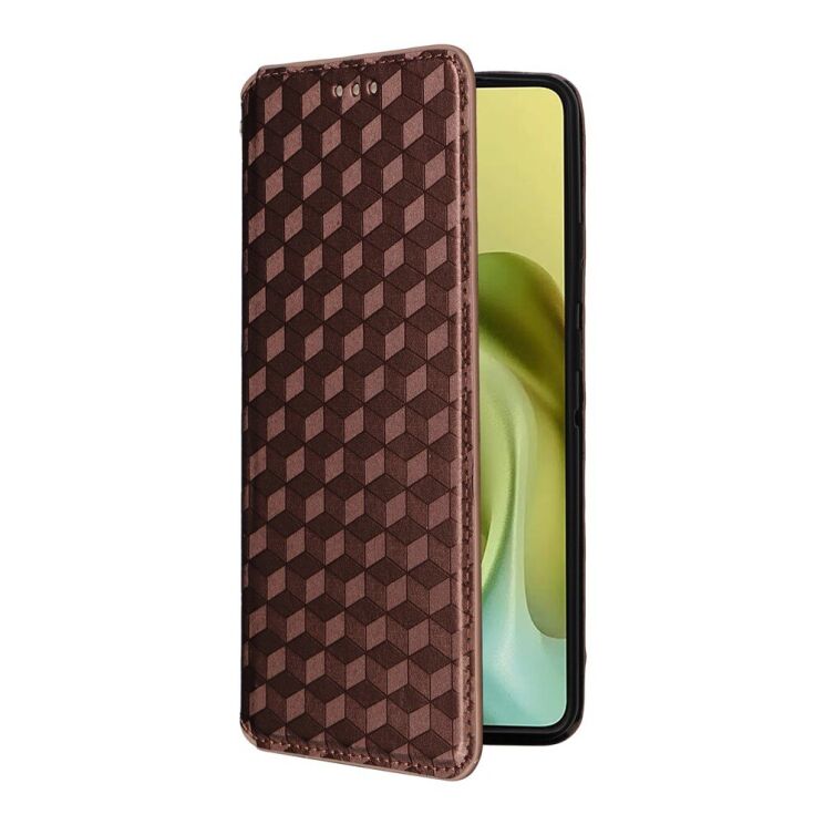 Чохол Deexe Rhombus Book для Motorola Moto G86 - Brown: фото 6 з 10