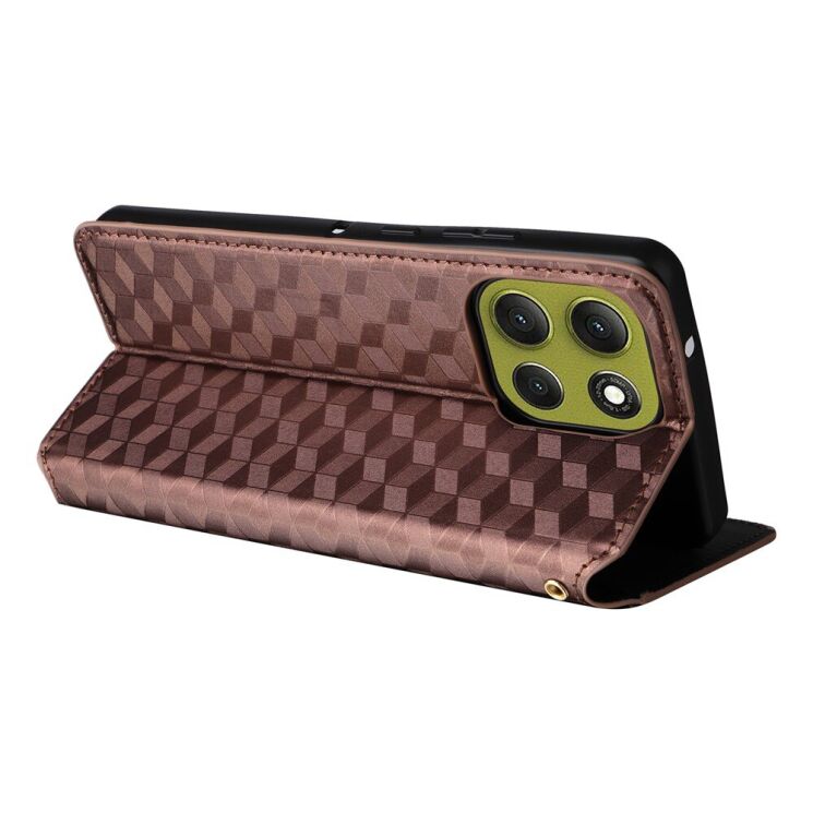 Чохол Deexe Rhombus Book для Motorola Moto G86 - Brown: фото 5 з 10