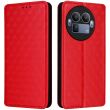Чехол Deexe Rhombus Book для Realme GT 8 Pro - Red (404900R)