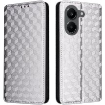 Чехол Deexe Rhombus Book для Xiaomi Poco X8 Pro - Silver: фото 1 из 9