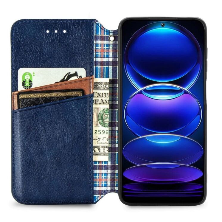 Чехол Deexe Rhombus Wallet для HMD Pulse Pro - Blue: фото 2 из 6