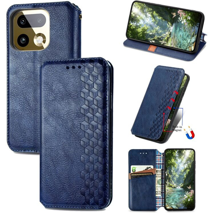 Чехол Deexe Rhombus Wallet для Realme 16 Pro Plus - Blue (428528L) Чехол Deexe Rhombus Wallet для Realme 16 Pro Plus - Blue: фото 1 из 9