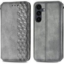 Чехол Deexe Rhombus Wallet для Samsung Galaxy S26 FE - Grey: фото 1 из 6