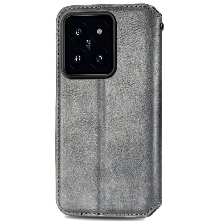 Чехол Deexe Rhombus Wallet для Xiaomi 14T Pro - Grey: фото 5 из 9