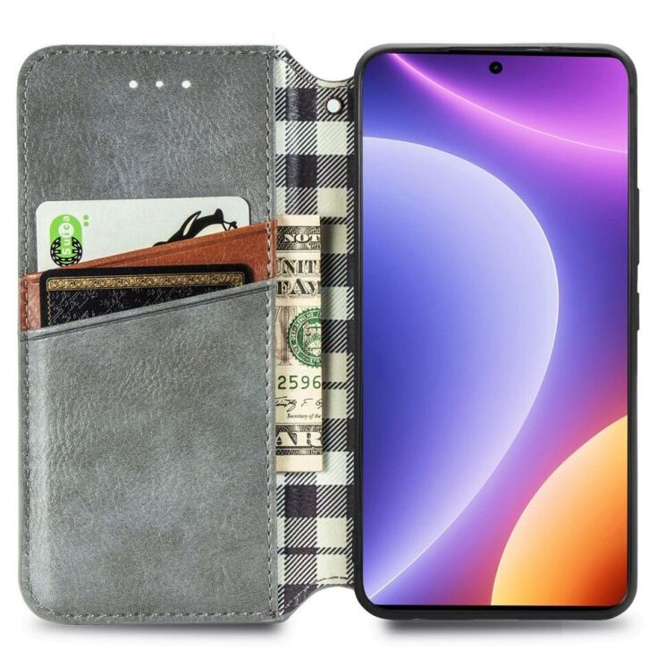 Чехол Deexe Rhombus Wallet для Xiaomi Poco F5 / Redmi Note 12 Turbo - Grey: фото 2 из 6