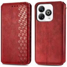 Чохол Deexe Rhombus Wallet для ZTE Blade A75 - Red: фото 1 з 9