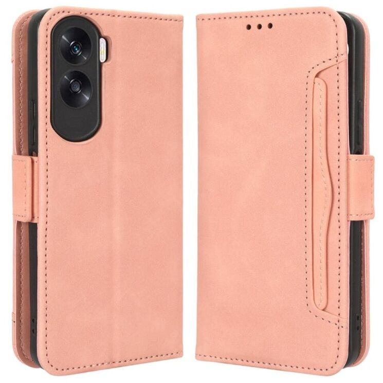 Чехол Deexe Wallet Stand для Honor 90 Lite - Pink: фото 1 из 7