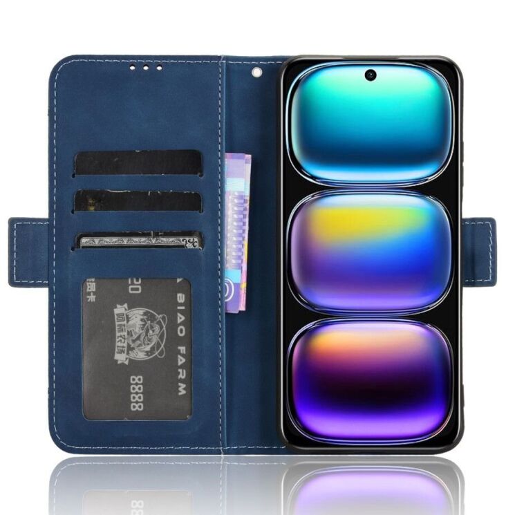 Чехол Deexe Wallet Stand для Infinix Smart 9 (X6532) / Hot 50i (X6531) - Blue: фото 3 из 7