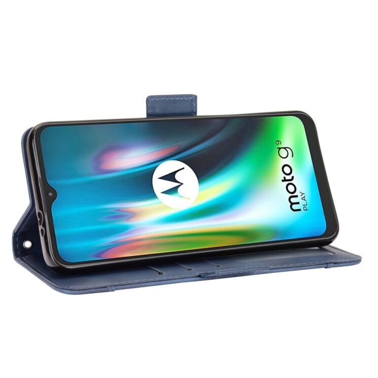 Чохол-книжка з кишеньками Deexe Wallet Stand для Motorola Moto E7 Plus / Moto G9 Play - Blue: фото 6 з 12