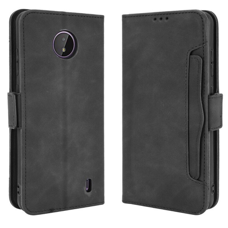 Чохол Deexe Wallet Stand для Nokia C10 / C20 - Black: фото 1 з 15