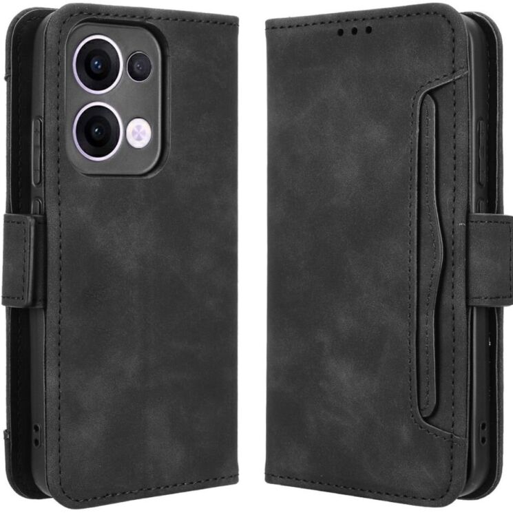 Чехол Deexe Wallet Stand для OPPO Reno 13 5G - Black: фото 1 из 7