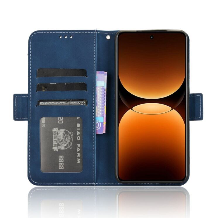 Чехол Deexe Wallet Stand для Realme GT 7 Pro - Blue: фото 4 из 7