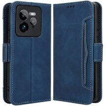 Чехол Deexe Wallet Stand для Realme GT 7 Pro - Blue: фото 1 из 7