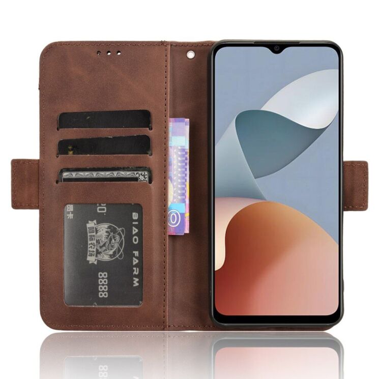 Чохол Deexe Wallet Stand для ZTE Blade A34 - Brown: фото 3 з 7