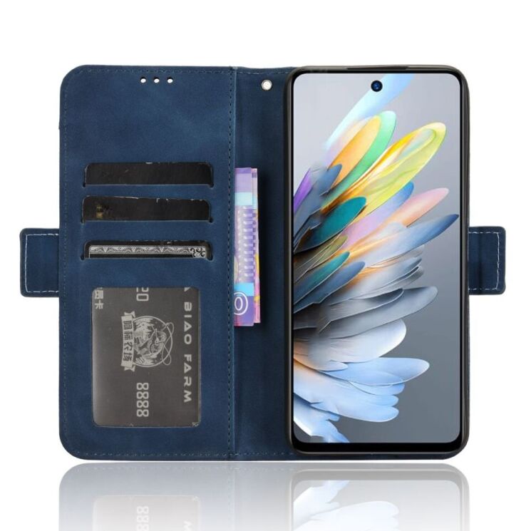 Чохол Deexe Wallet Stand для ZTE Blade A75 - Blue: фото 3 з 7