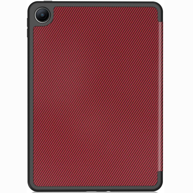 Чохол-книжка Deexe Carbon Folio для Xiaomi Redmi Pad 2 SE / Pad 2 9.7 - Red: фото 3 з 11