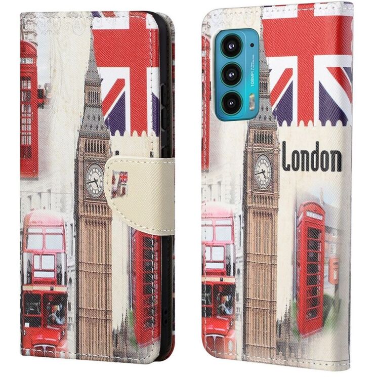 Чохол-книжка Deexe Color Wallet для Motorola Edge 20 - London Style: фото 1 з 6