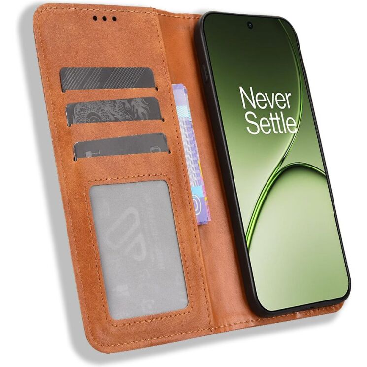 Чехол-книжка Deexe Retro Style для OnePlus 15T - Brown: фото 4 из 19