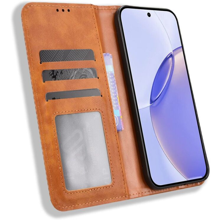 Чехол-книжка Deexe Retro Style для Realme 16 Pro - Brown: фото 6 из 20
