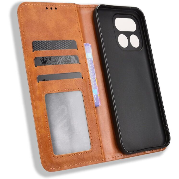 Чехол-книжка Deexe Retro Style для Realme 16 Pro - Brown: фото 5 из 20
