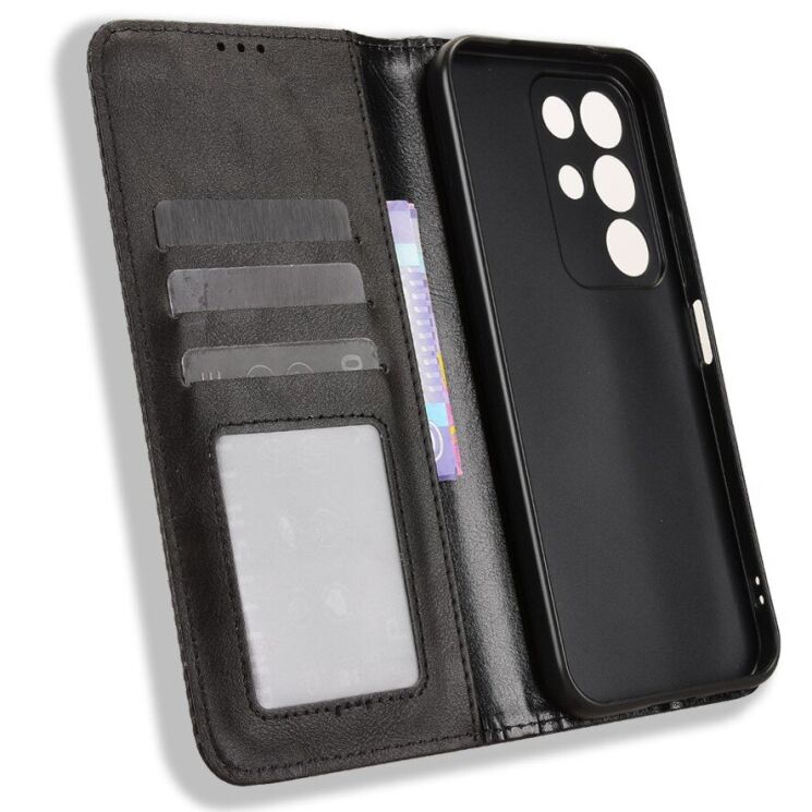 Чехол-книжка Deexe Retro Style для Realme C85 - Black: фото 5 из 18