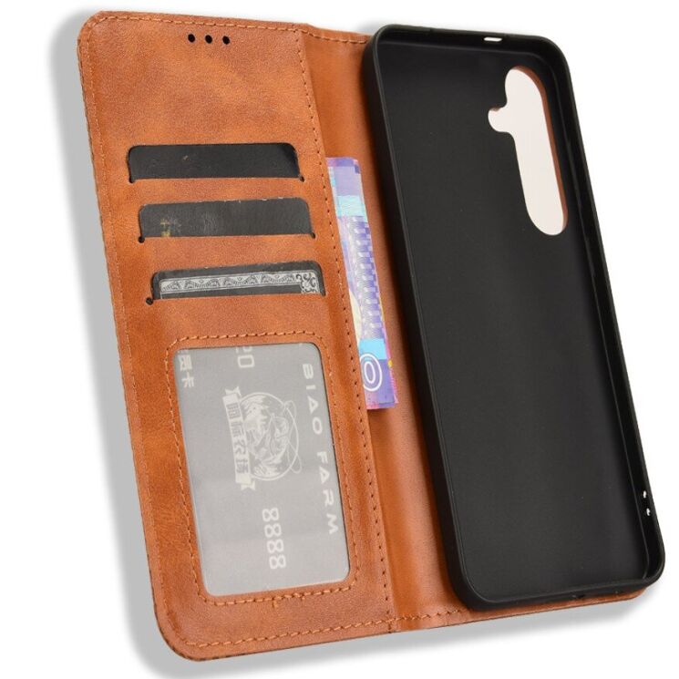 Чохол-книжка Deexe Retro Style для Samsung Galaxy S26 Plus (S947) - Brown: фото 5 з 20