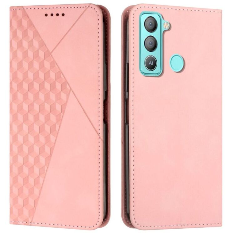 Чохол-книжка Deexe Rhombus Style для Tecno POP 5 LTE (BD4i) - Rose Gold: фото 1 з 12