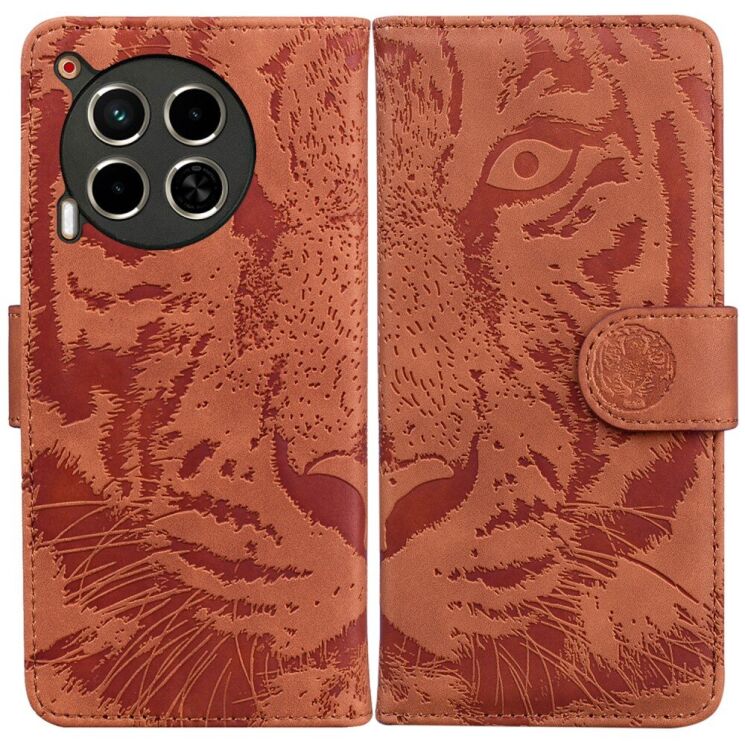 Чехол-книжка Deexe Tiger для TECNO Camon 30 (CL6) - Brown: фото 1 из 7