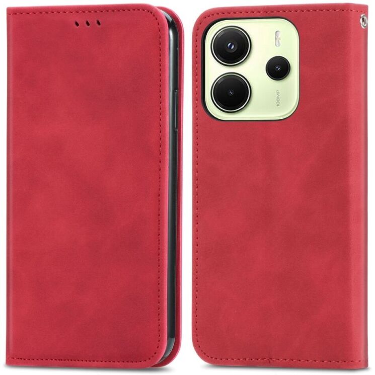 Чехол-книжка Deexe Wallet Case для Xiaomi Redmi Note 14 4G - Red: фото 2 из 8