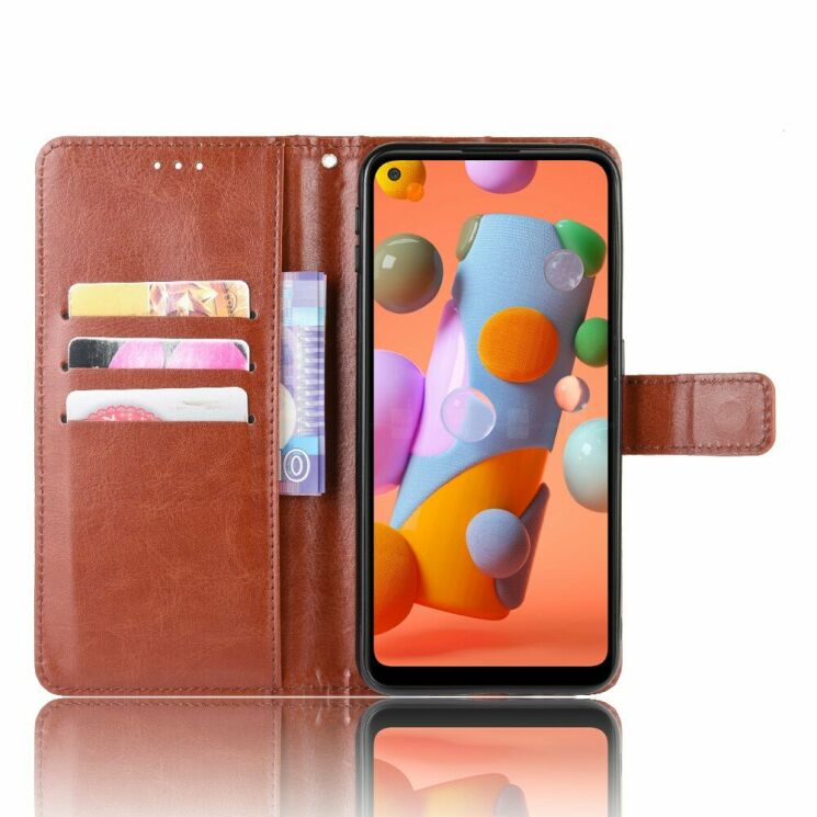Чехол-книжка Deexe Wallet Style для Samsung Galaxy M11 (M115) - Brown: фото 5 из 14