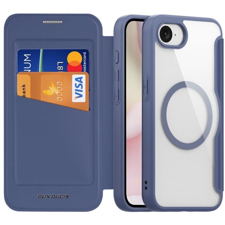 Чехол-книжка DUX DUCIS Skin X Pro Magnetic для Apple iPhone 16e - Blue: фото 2 из 12