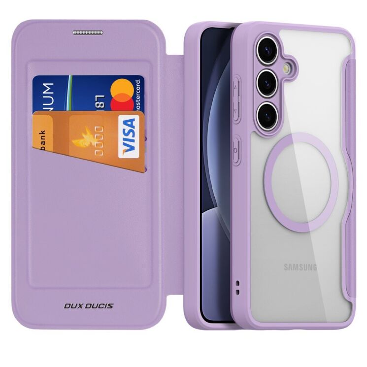 Чехол-книжка DUX DUCIS Skin X Pro Magnetic для Samsung Galaxy S25 Plus (S936) - Purple: фото 2 из 12