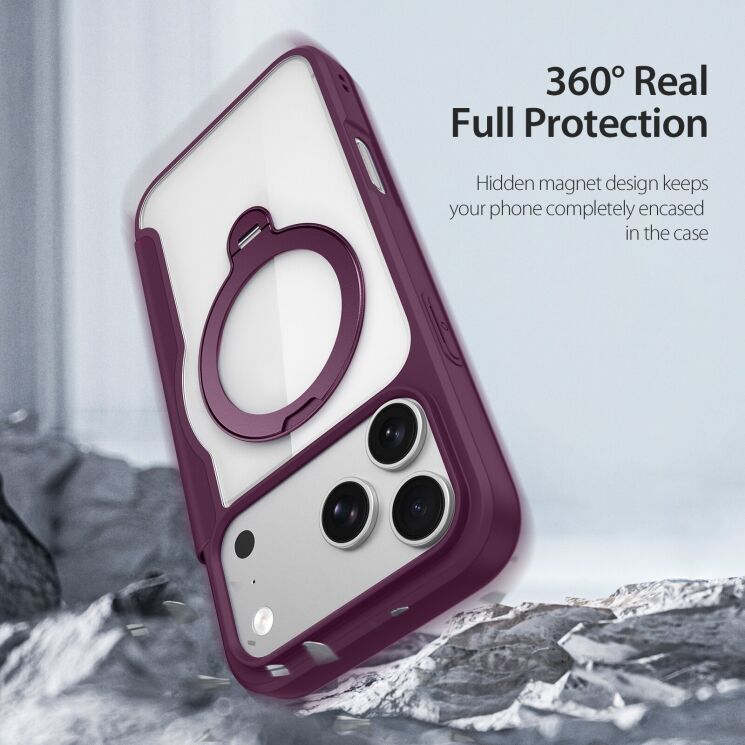 Чохол-книжка Dux Ducis Skin X Pro Magnetic Kickstand для iPhone 18 Pro Max / 17 Pro Max - Dark Cherry: фото 12 з 12