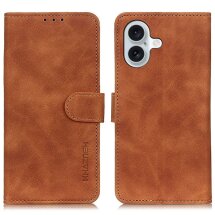 Чехол-книжка KHAZNEH Retro Wallet для Apple iPhone 16 Plus - Brown: фото 1 из 8