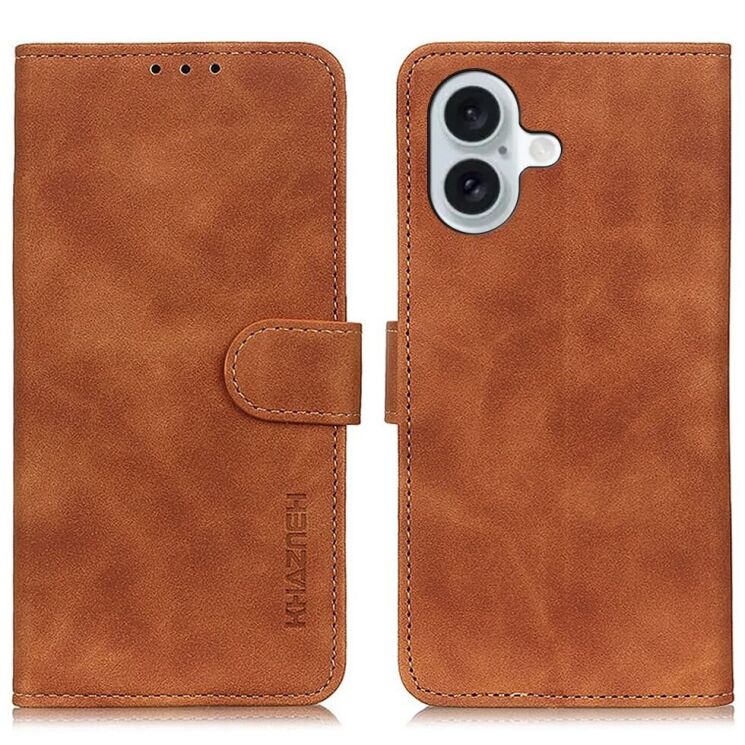 Чехол-книжка KHAZNEH Retro Wallet для Apple iPhone 16 - Brown: фото 1 из 8