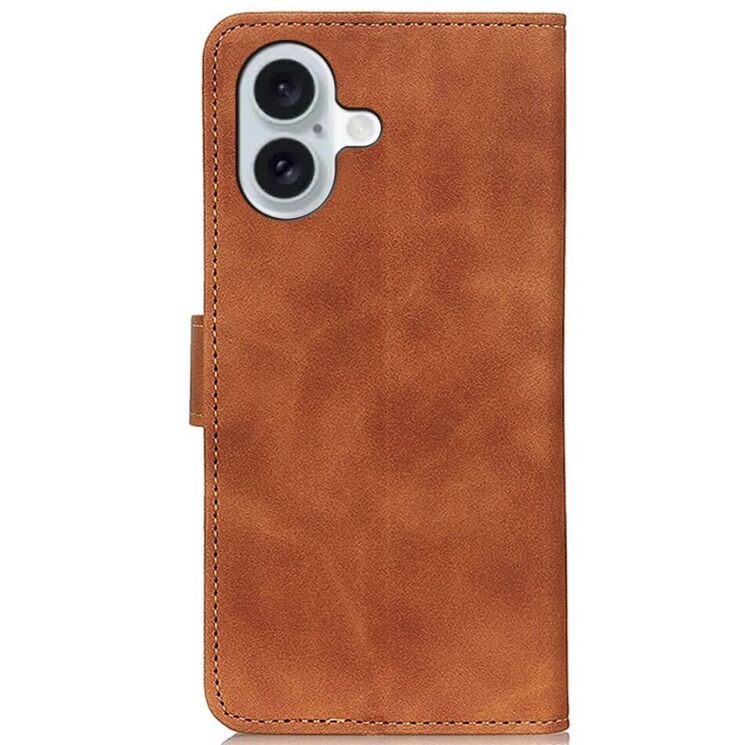 Чехол-книжка KHAZNEH Retro Wallet для Apple iPhone 16 - Brown: фото 5 из 8