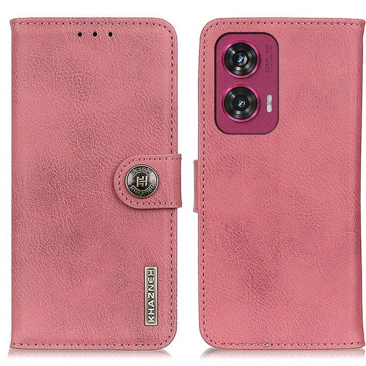Чехол-книжка KHAZNEH Wallet Cover для Motorola Edge 50 Fusion - Pink: фото 1 из 8