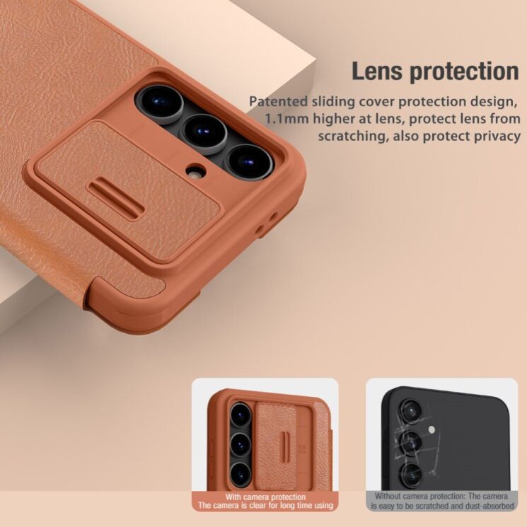 Чехол-книжка NILLKIN Qin Pro для Samsung Galaxy S24 FE (S721) - Red: фото 9 из 15