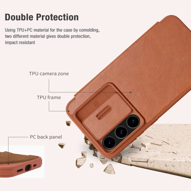 Чехол-книжка NILLKIN Qin Pro для Samsung Galaxy S24 FE (S721) - Red: фото 13 из 15