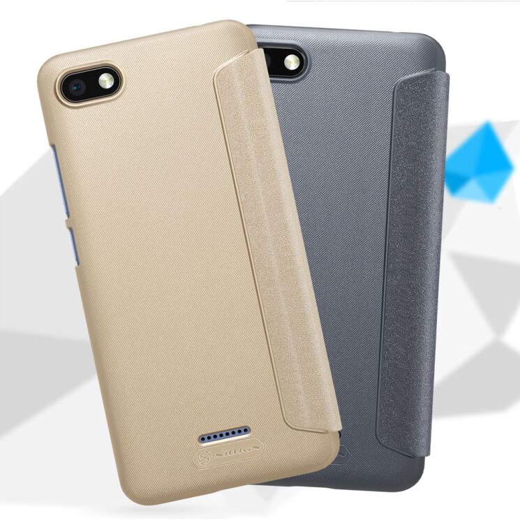 Чехол-книжка NILLKIN Sparkle Series для Xiaomi Redmi 6A - Grey: фото 14 из 16