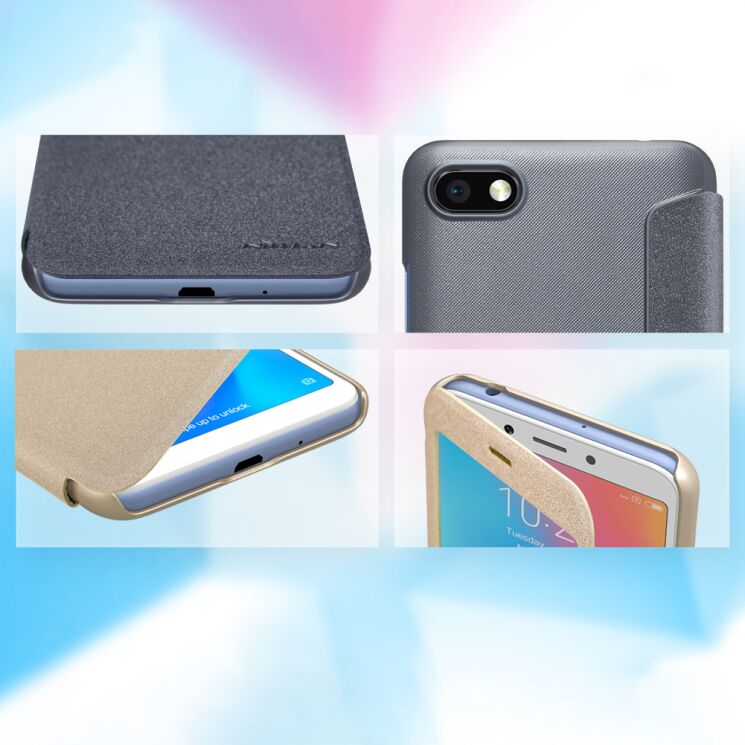 Чехол-книжка NILLKIN Sparkle Series для Xiaomi Redmi 6A - Grey: фото 15 из 16