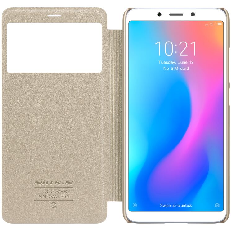 Чехол-книжка NILLKIN Sparkle Series для Xiaomi Redmi 6A - Gold: фото 6 из 16