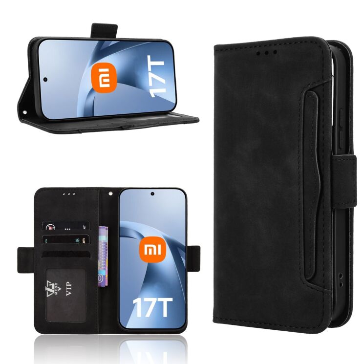 Чехол-книжка с карманами Deexe Wallet Stand для Xiaomi 17T Pro - Black (422362B) Чехол-книжка с карманами Deexe Wallet Stand для Xiaomi 17T Pro - Black: фото 6 из 15