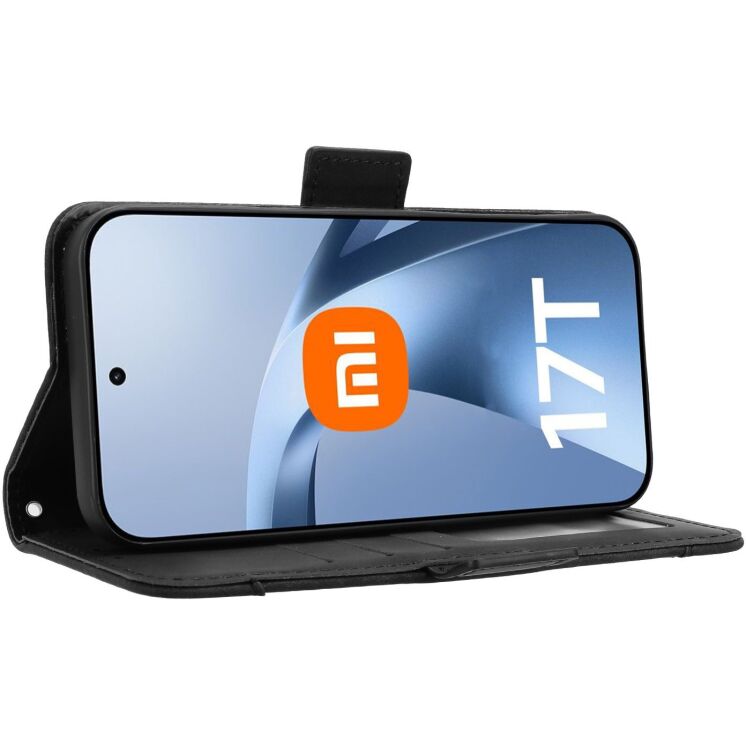 Чехол-книжка с карманами Deexe Wallet Stand для Xiaomi 17T Pro - Black (422362B) Чехол-книжка с карманами Deexe Wallet Stand для Xiaomi 17T Pro - Black: фото 4 из 15