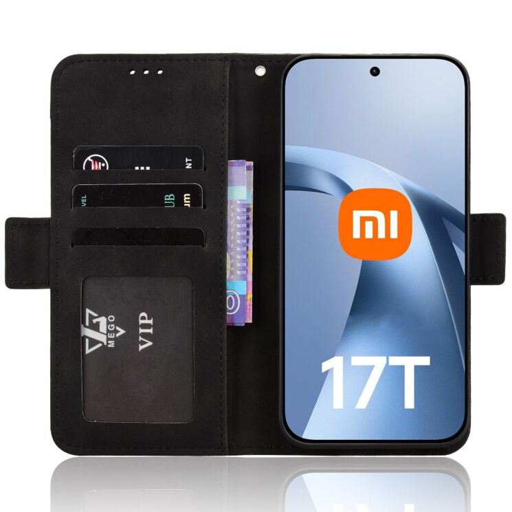 Чехол-книжка с карманами Deexe Wallet Stand для Xiaomi 17T Pro - Black (422362B) Чехол-книжка с карманами Deexe Wallet Stand для Xiaomi 17T Pro - Black: фото 3 из 15